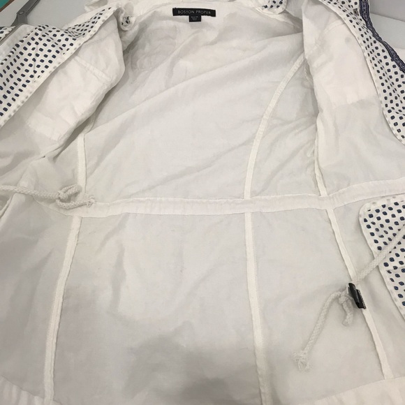 Boston Proper white embroidered jacket top 3D applique beads butterflies Sz XS - Picture 5 of 7